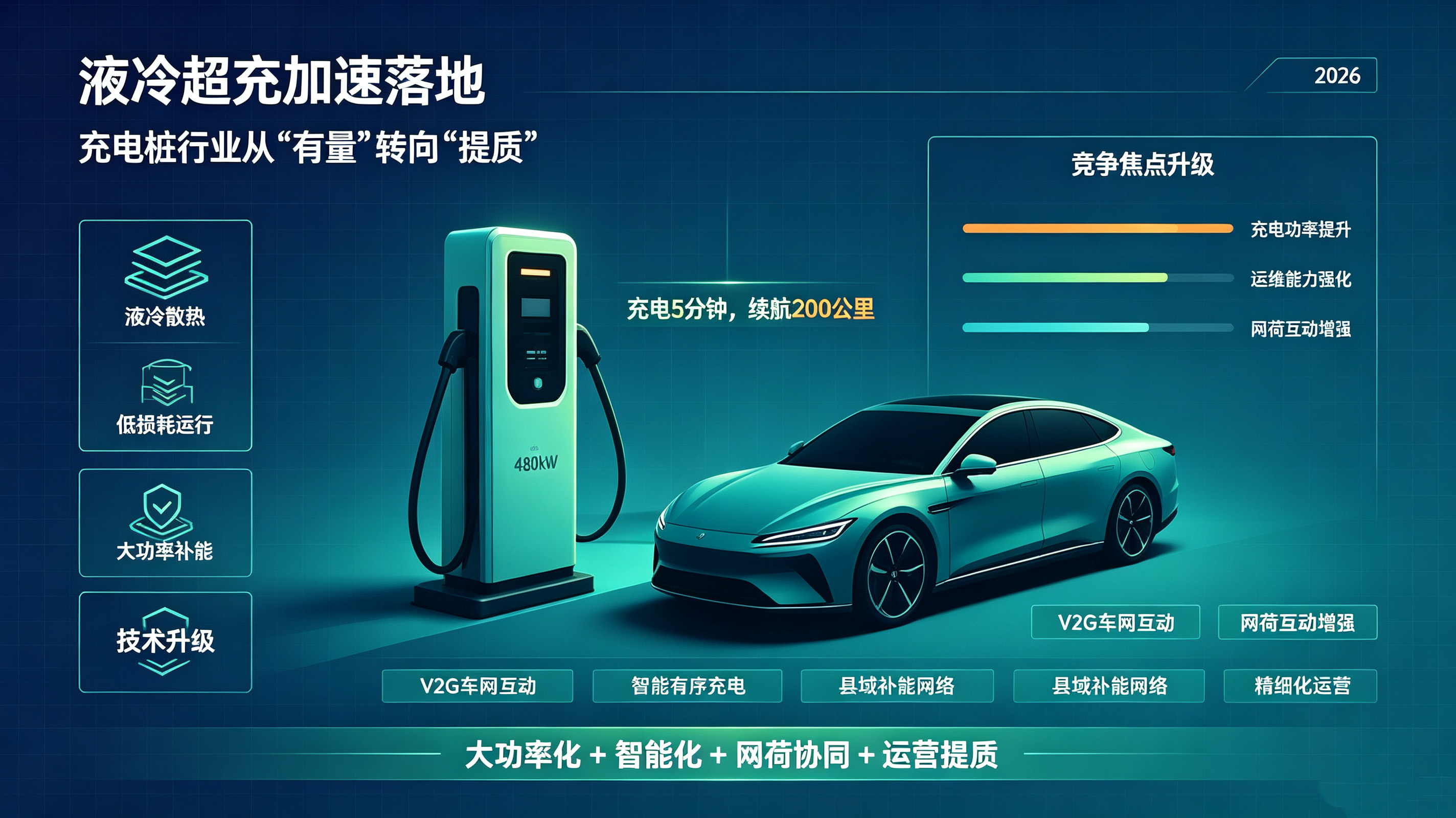 液冷超充加速落地 2026 充电桩行业从 “有量” 转向 “提质”